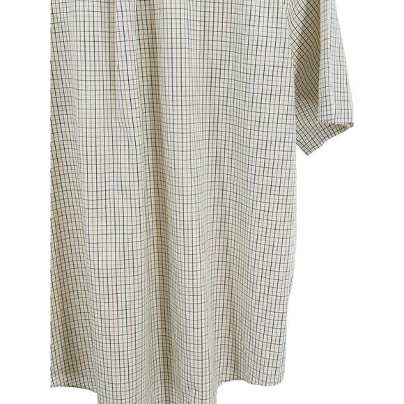 Cabbala’s Button-down Plaid Men's Shirt Short Sleeve Cream Brown Tan XLarge - Picture 5 of 11